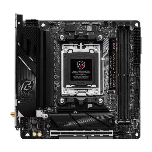 ASROCK B650I LIGHTNING WIFI, AM5, B650, 2*DDR5, HDMI, 2xSATA3 6.0, M.2 Socket, RAID, USB 3.2, USB 2.0, Type-C, mITX