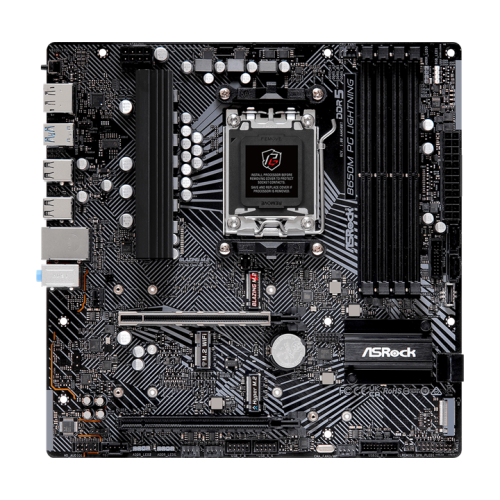 ASROCK B650M PG LIGHTNING, AM5, B650, 4*DDR5, HDMI+DP, 4xSATA3 6.0, M.2 Socket, RAID, USB 3.2, USB 2.0, Type-C, mATX