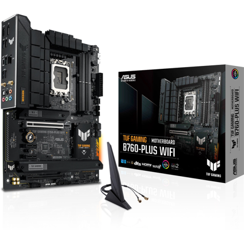 ASUS TUF GAMING B760-PLUS WIFI, LGA1700, B760, 2*DDR5, HDMI+DP, 4xSATA3 + RAID, M2, Audio, Gb LAN, USB 3.2, USB 2.0, ATX; 90MB1ER0-M0EAY0