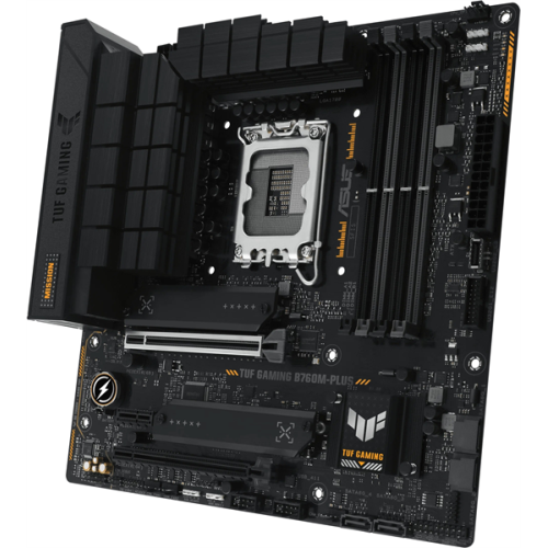 ASUS TUF GAMING B760M-PLUS, LGA1700, B760, 4*DDR5, HDMI+DP, 4xSATA3 + RAID, M2, Audio, Gb LAN, USB 3.2, USB 2.0, mATX;90MB1ES0-M0EAY0