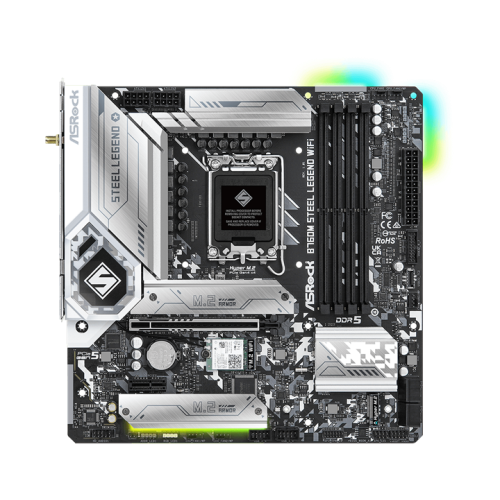 ASROCK B760M STEEL LEGEND WIFI, LGA1700, B760, 4*DDR5, HDMI+DP, 4xSATA3 6.0 (RAID), M.2 Socket, USB 3.2, USB2.0, Type-C, mATX