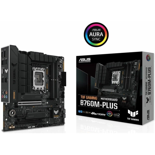 ASUS TUF GAMING B760M-PLUS, LGA1700, B760, 4*DDR5, HDMI+DP, 4xSATA3 + RAID, M2, Audio, Gb LAN, USB 3.2, USB 2.0, mATX;90MB1ES0-M0EAY0