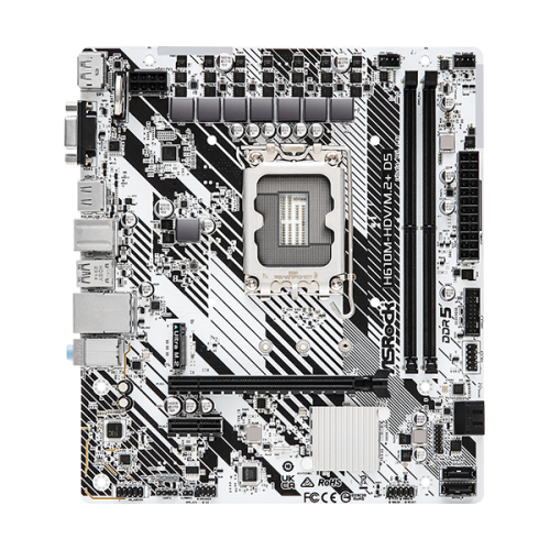 ASROCK H610M-HDV/M.2+ D5, LGA1700, H610, 2*DDR5, DP+D-Sub+HDMI, 4xSATA3 6.0, M.2 Socket, USB 3.2, USB 2.0, mATX;