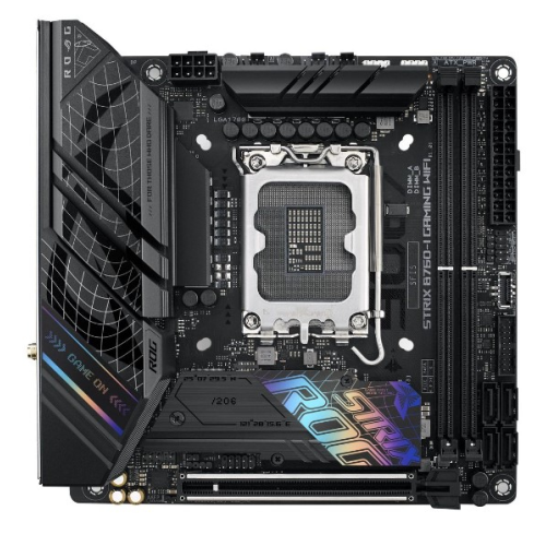 ASUS ROG STRIX B760-I GAMING WIFI, LGA1700, B760, 2*DDR5, HDMI+DP, 4xSATA3 + RAID, M2, Audio, Gb LAN, USB 3.2, USB 2.0, mITX; 90MB1D90-M0EAY0