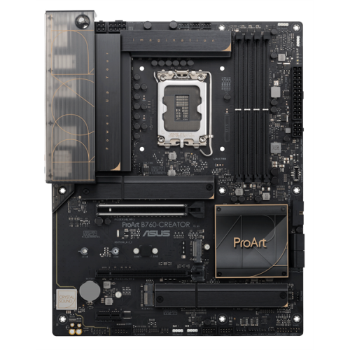 ASUS PROART B760-CREATOR, LGA1700, B760, 4*DDR5, HDMI+DP, 4xSATA3 + RAID, 3xM2, Audio, Gb LAN, USB 3.2, USB 2.0, ATX; 90MB1F20-M0EAY0