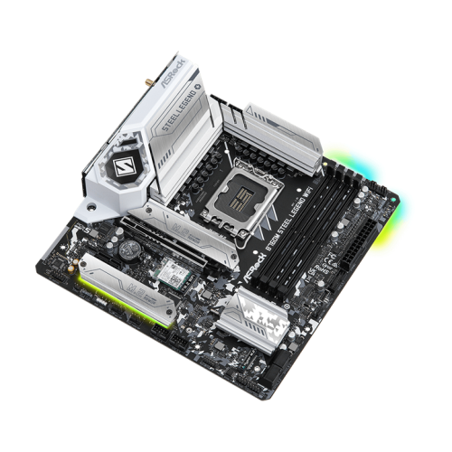 ASROCK B760M STEEL LEGEND WIFI, LGA1700, B760, 4*DDR5, HDMI+DP, 4xSATA3 6.0 (RAID), M.2 Socket, USB 3.2, USB2.0, Type-C, mATX
