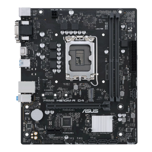 ASUS PRIME H610M-R D4-SI, LGA1700, H610, 2*DDR4, D-sub+DVI+HDMI, SATA 6.0, M.2, USB 3.2, mATX; 90MB1B40-M0ECY0