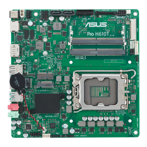 ASUS PRO H610T-CSM, LGA1700, H610, 2*DDR5, DP+HDMI, 2 SATA 6.0, M.2, USB 3.2, USB 2.0,  mITX; 90MB1G60-M0EAYC