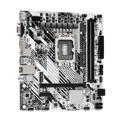 ASROCK H610M-HDV/M.2+ D5, LGA1700, H610, 2*DDR5, DP+D-Sub+HDMI, 4xSATA3 6.0, M.2 Socket, USB 3.2, USB 2.0, mATX;