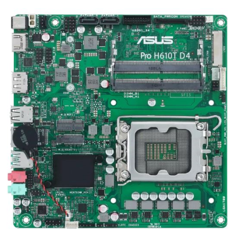 ASUS PRO H610T D4-CSM, LGA1700, H610, 2*DDR4, DP,HDMI, SATA 6.0, M.2, USB 3.2*2, USB 2.0*2,  mITX; 90MB1AM0-M0EAYC