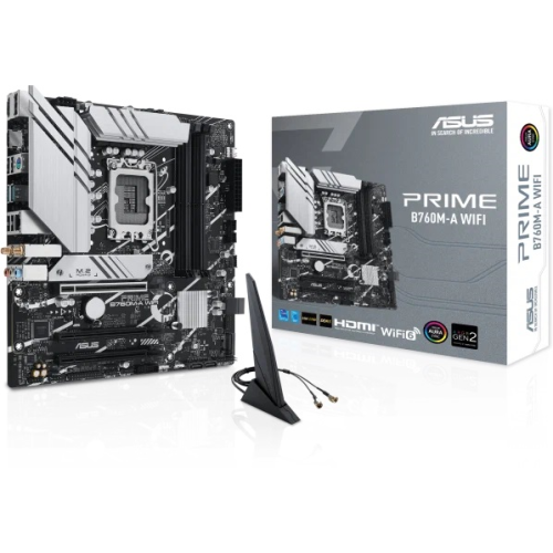 ASUS PRIME B760M-A WIFI, LGA1700, B760, 4*DDR5, HDMI+DP, 4xSATA3 + RAID, M2, Audio, Gb LAN, USB 3.2, USB 2.0, mATX; 90MB1EL0-M0EAY0