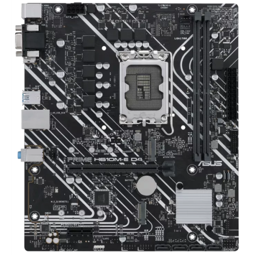 ASUS PRIME H610M-E D4-CSM, LGA1700, H610, 2*DDR4, DP+D-Sub + HDMI, SATA3, Audio, Gb LAN, USB 3.2*4, USB 2.0*6, COM*1 header (w/o cable), mATX ; 90MB19N0-M0EAYC