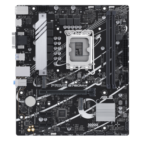 ASUS PRIME B760M-K, LGA1700, B760, 2*DDR5, HDMI+VGA, 4xSATA3 + RAID, 2xM2, Audio, Gb LAN, USB 3.2, USB 2.0, mATX; 90MB1FI0-M0EAY0