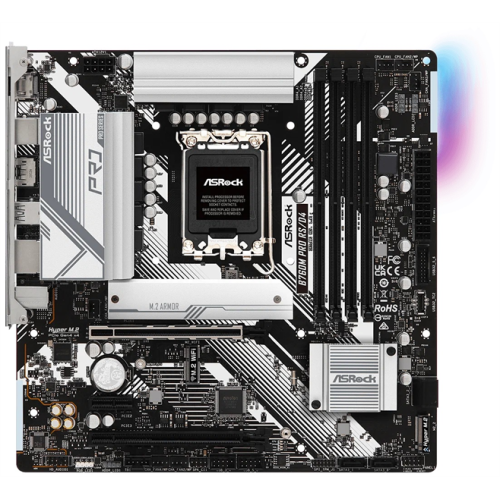 ASROCK B760M PRO RS, LGA1700, B760, 4*DDR5, DP+HDMI, 4xSATA3 6.0 (RAID), M.2 Socket, 4xUSB 3.2, 2xUSB 2.0, mATX; 90-MXBLH0-A0UAYZ