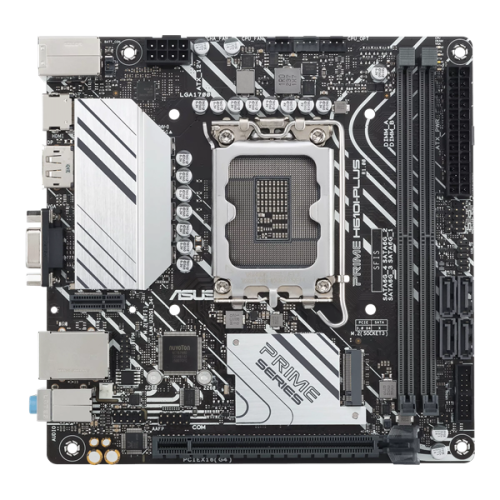 ASUS PRIME H610I-PLUS-CSM, LGA1700, B610, 2*DDR5, VGA+DP+HDMI, SATA 6.0, M.2, USB 3.2, USB 2.0,  mITX; 90MB1GB0-M0EAYC