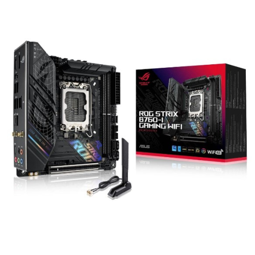 ASUS ROG STRIX B760-I GAMING WIFI, LGA1700, B760, 2*DDR5, HDMI+DP, 4xSATA3 + RAID, M2, Audio, Gb LAN, USB 3.2, USB 2.0, mITX; 90MB1D90-M0EAY0