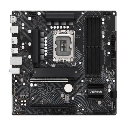 ASROCK B760M PG LIGHTNING, LGA1700, B760, 4*DDR5, HDMI+DP, 4xSATA3 6.0 (RAID), M.2 Socket, USB 3.2, USB2.0, Type-C, mATX