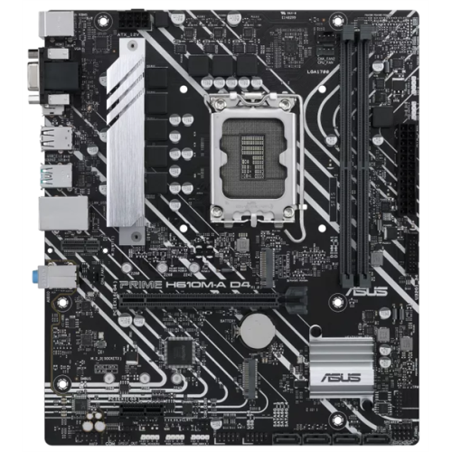ASUS PRIME H610M-A D4-CSM, LGA1700, H610, 2*DDR4, D-Sub + DP + HDMI, SATA3, Audio, Gb LAN, USB 3.2*4, USB 2.0*6, COM*1 header (w/o cable), mATX ; 90MB19P0-M0EAYC, 3 year