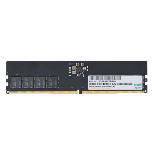 Apacer  DDR5  16GB  4800MHz DIMM (PC5-38400) CL40 1.1V (Retail) 2048*8  3 years (AU16GHB48CTBBGH/FL.16G2A.PTH)