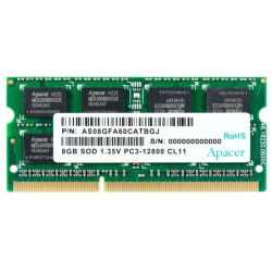 Apacer  DDR3   8GB  1600MHz SO-DIMM (PC3-12800) CL11 1.5V(Retail) 512*8  3 years (AS08GFA60CATBGC/DS.08G2K.KAM)