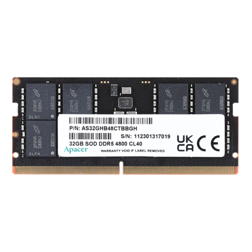 Apacer  DDR5  32GB  4800MHz SO-DIMM (PC5-38400) CL40 1.1V (Retail) 2048*8  3 years (AS32GHB48CTBBGH/FS.32G2A.PTH)