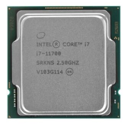 CPU Intel Core i7-11700 (2.5GHz/16MB/8 cores) LGA1200 OEM, UHD Graphics 750 350MHz, TDP 65W, max 128Gb DDR4-3200, CM8070804491214SRKNS, 1 year