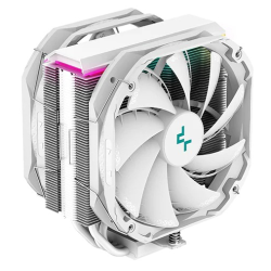DEEPCOOL AS500 PLUS WH LGA20XX/1700/1200/115X/AM5/AM4 (8шт/кор, TDP 220W, PWM, ARGB Led, DUAL Fan 140mm, 5 тепл. Трубок, белый) RET