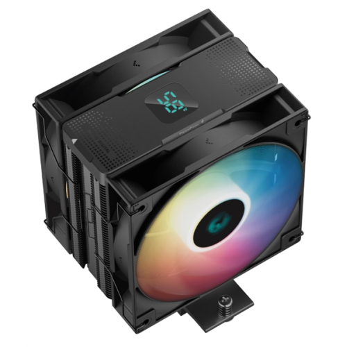 DEEPCOOL AG400 DIGITAL PLUS LGA1700/1200/115X/AM5/AM4 (9шт/кор, TDP 220W, PWM, DUAL ARGB Fan 120mm, 4 тепл. трубки, черный) RET