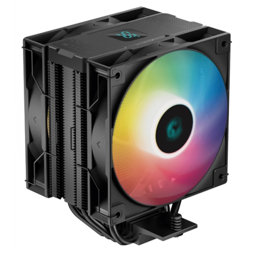DEEPCOOL AG400 DIGITAL PLUS LGA1700/1200/115X/AM5/AM4 (9шт/кор, TDP 220W, PWM, DUAL ARGB Fan 120mm, 4 тепл. трубки, черный) RET