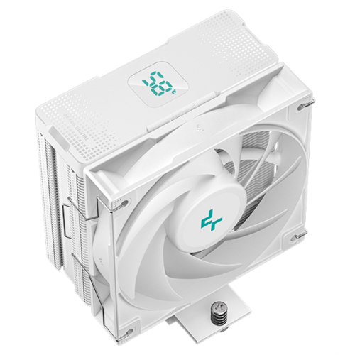 DEEPCOOL AG400 DIGITAL WH LGA1700/1200/115X/AM5/AM4 (9шт/кор, TDP 220W, PWM, Fan 120mm, 4 тепл. трубки, черный) RET