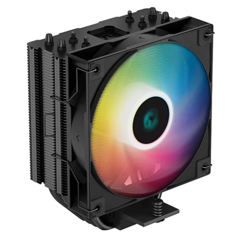 DEEPCOOL AG400 BK ARGB LGA1700/1200/115X/AM5/AM4 (18шт/кор, TDP 220W, PWM, ARGB Fan 120mm, 4 тепл. Трубки, черный) RET