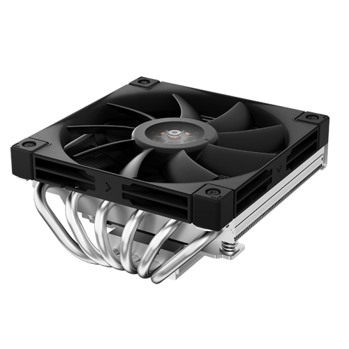 DEEPCOOL AN600 LGA1700/1200/115X/AM5/AM4 низкопрофильный 67mm (18шт/кор, TDP 180W, PWM,  White LED Fan 120mm, 6 тепл. трубок, Copper Base, черный) RET