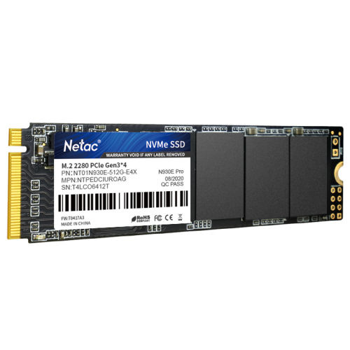Netac SSD N930E Pro 512GB PCIe 3 x4 M.2 2280 NVMe 3D NAND, R/W up to 2080/1700MB/s, TBW 300TB, 3y wty