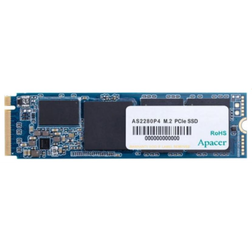Apacer SSD AS2280P4 512Gb M.2 2280 PCIe Gen3x4, R2100/W1500 Mb/s, 3D TLC, MTBF 1.5M, NVMe 1.3, 400TBW, Retail, 3 years (AP512GAS2280P4-1)