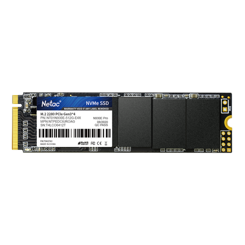 Netac SSD N930E Pro 512GB PCIe 3 x4 M.2 2280 NVMe 3D NAND, R/W up to 2080/1700MB/s, TBW 300TB, 3y wty