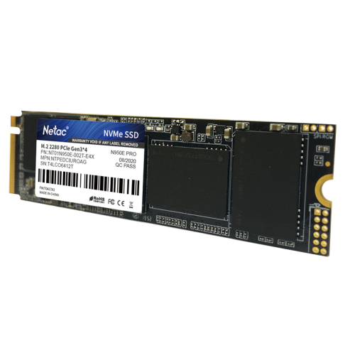 Netac SSD N950E Pro 2TB PCIe 3 x4 M.2 2280 NVMe 3D NAND, R/W up to 3500/3000MB/s, TBW 1600TB, 2048MB DRAM buffer, with heat sink, 5y wty