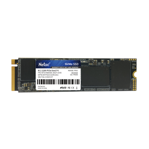 Netac SSD N950E Pro 2TB PCIe 3 x4 M.2 2280 NVMe 3D NAND, R/W up to 3500/3000MB/s, TBW 1600TB, 2048MB DRAM buffer, with heat sink, 5y wty