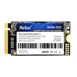 Netac SSD N930ES 256GB PCIe 3 x2 M.2 2242 NVMe 3D NAND, R/W up to 1650/1260MB/s, TBW 150TB, 3y wty
