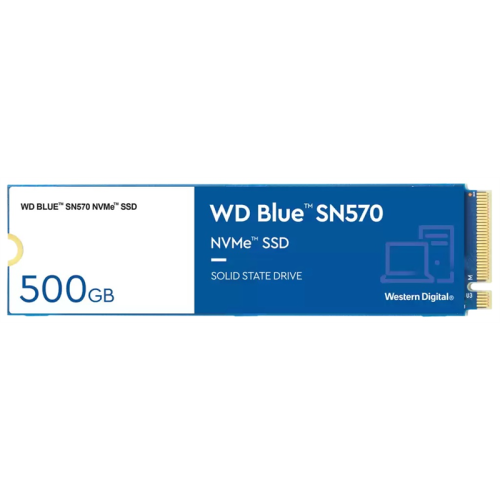 Western Digital Blue SN570 SSD M.2 2280 NVMe, 500Gb, 3500MBs/2300MBs, TBW 300, WDS500G3B0C, 1 year