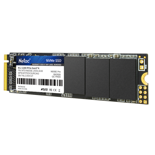 Netac SSD N930E Pro 256GB PCIe 3 x4 M.2 2280 NVMe 3D NAND, R/W up to 2040/1270MB/s, TBW 150TB, 3y wty