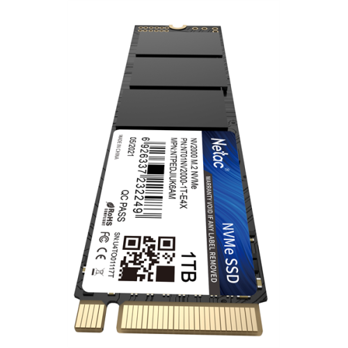 Netac SSD NV2000 1TB PCIe 3 x4 M.2 2280 NVMe 3D NAND, R/W up to 2500/2100MB/s, TBW 600TB, 5y wty