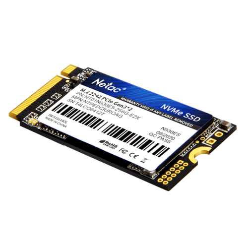 Netac SSD N930ES 256GB PCIe 3 x2 M.2 2242 NVMe 3D NAND, R/W up to 1650/1260MB/s, TBW 150TB, 3y wty