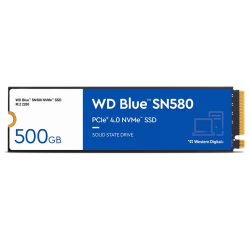 Western Digital Blue SN580 SSD M2.2280 PCIe 4.0 500Gb, 4000MBs/3600MBs, TBW 300, WDS500G3B0E, 1 year