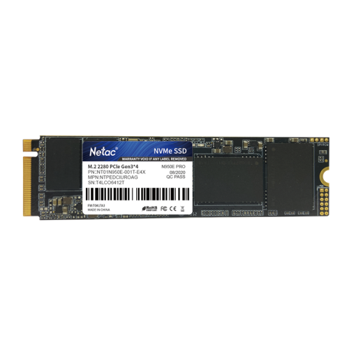 Netac SSD N950E Pro 1TB PCIe 3 x4 M.2 2280 NVMe 3D NAND, R/W up to 3350/2800MB/s, TBW 800TB, 1024MB DRAM buffer, with heat sink, 5y wty