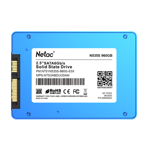 Netac SSD N535S 960GB 2.5 SATAIII 3D NAND, 7mm, R/W up to 560/520MB/s, TBW 560TB, 5y wty