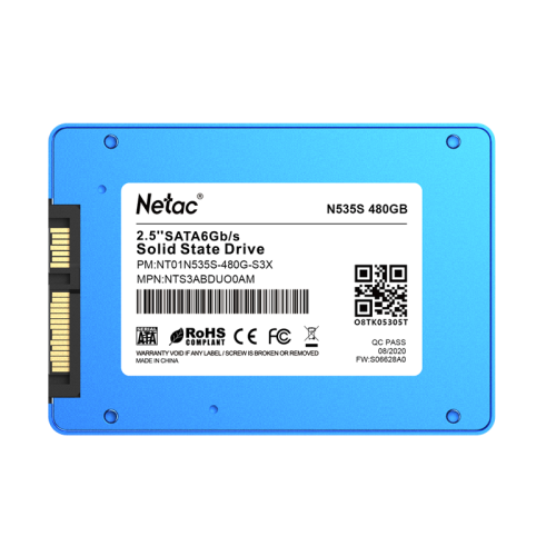 Netac SSD N535S 480GB 2.5 SATAIII 3D NAND, 7mm, R/W up to 540/490MB/s, TBW 280TB, 5y wty