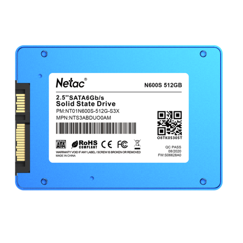 Netac SSD N600S 512GB 2.5 SATAIII 3D NAND, 7mm, R/W up to 540/490MB/s, TBW 280TB, 5y wty