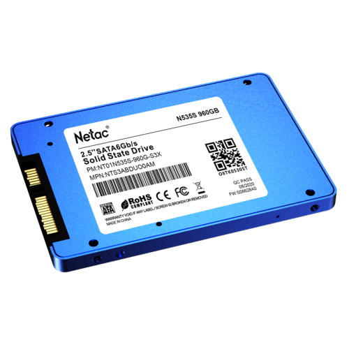Netac SSD N535S 960GB 2.5 SATAIII 3D NAND, 7mm, R/W up to 560/520MB/s, TBW 560TB, 5y wty