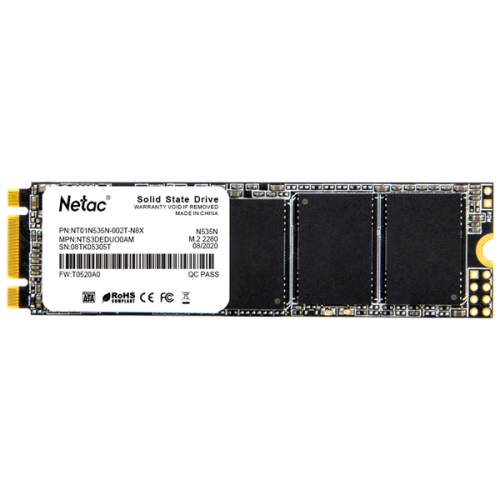 Netac SSD N535N 2TB M.2 2280 SATAIII 3D NAND, R/W up to 545/500MB/s, TBW 1120TB, 3y wty