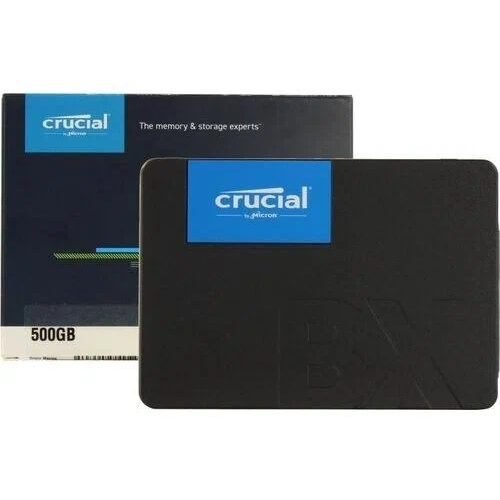Crucial SSD Disk BX500 500GB SATA 2.5” 7mm (with 9.5mm adapter) SSD, 1 year